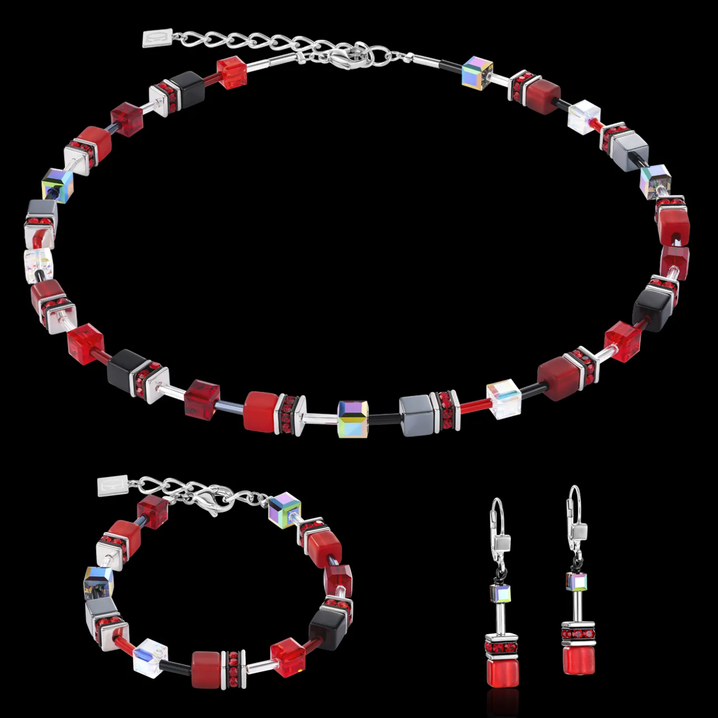 GeoCUBE® Earrings red