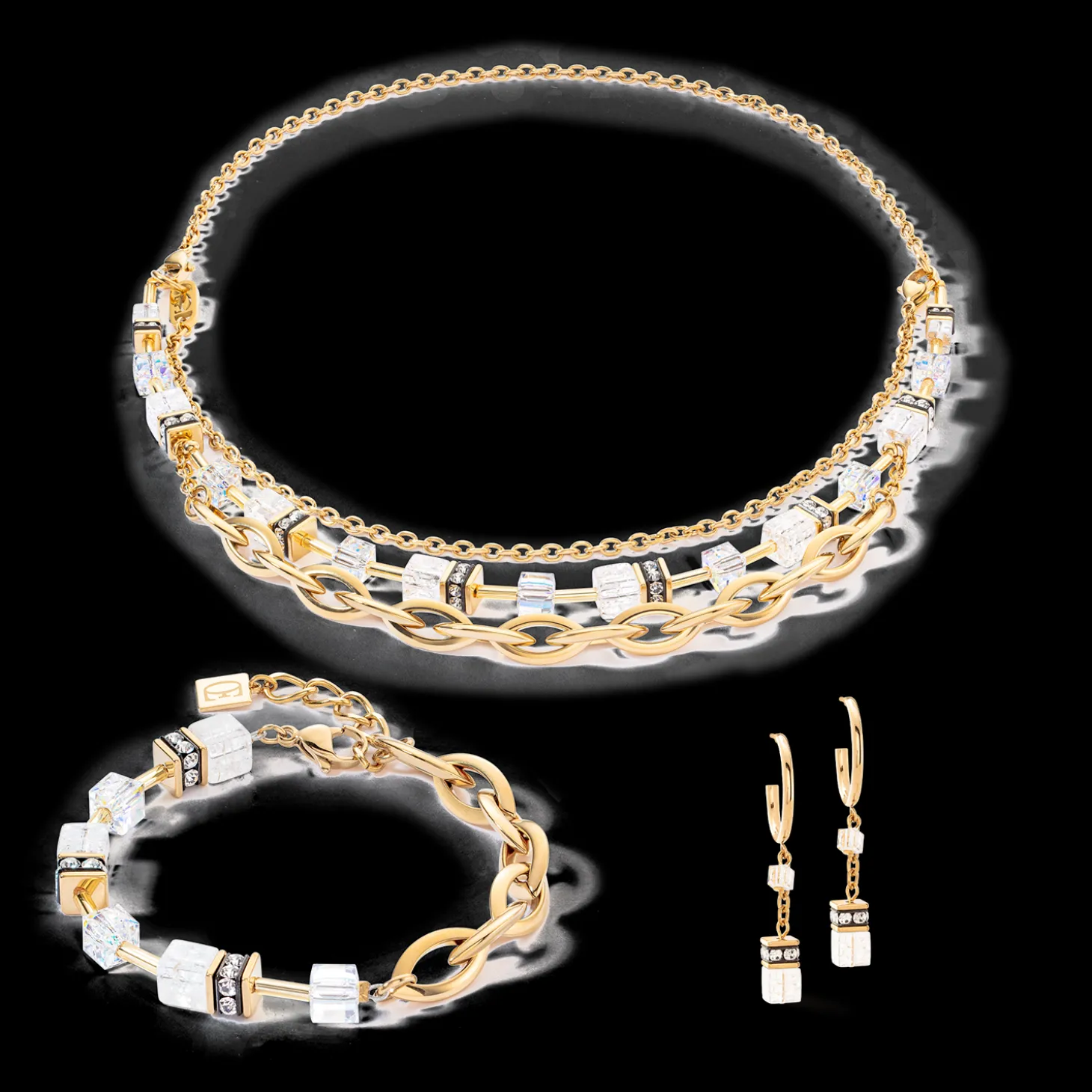 GeoCUBE® Festive Layer hoops gold-white