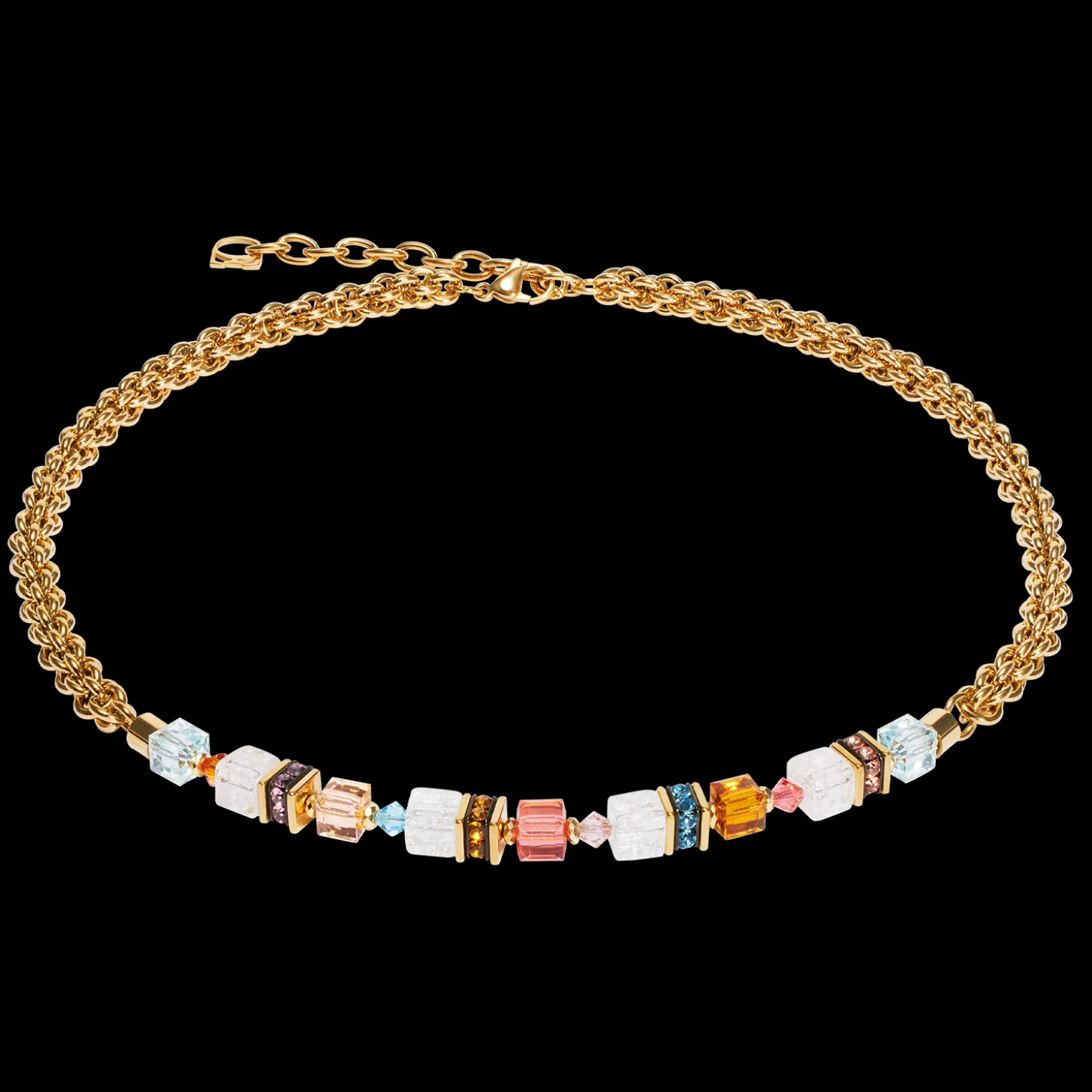 GeoCUBE® Fusion Summer necklace gold-sunset