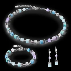 GeoCUBE® Iconic earrings aqua-lilc
