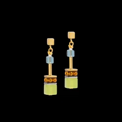 GeoCUBE® Iconic earrings Forest bicolour