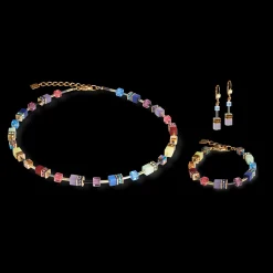 GeoCUBE® Iconic earrings Festive gold-multicolour