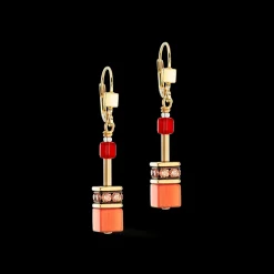 GeoCUBE® Iconic earrings gold red
