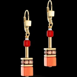 GeoCUBE® Iconic earrings gold red