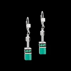 GeoCUBE® Iconic earrings silver-green