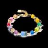 GeoCUBE® Iconic Layer bracelet gold-rainbow