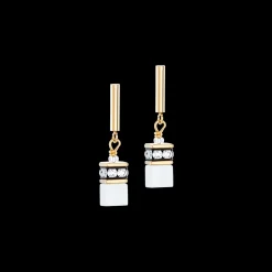 GeoCUBE® Iconic Layer earrings gold-white