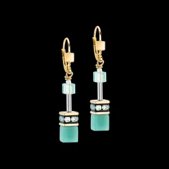 GeoCUBE® Iconic Mono Gold earrings green