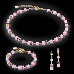 GeoCUBE® Iconic Mono Gold necklace pink