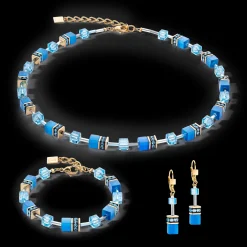 GeoCUBE® Iconic Mono Gold earrings turquoise