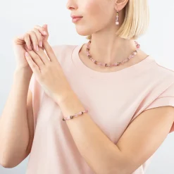 GeoCUBE® Iconic Mono Gold bracelet pink