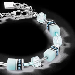 GeoCUBE® Iconic Mono Silver bracelet ice blue