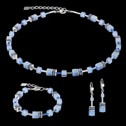 GeoCUBE® Iconic Mono Silver earrings blue