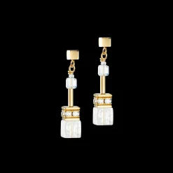 GeoCUBE® Iconic Nature earrings gold white