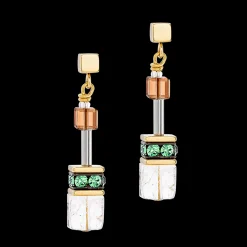 GeoCUBE® Iconic Nature earrings brown-white