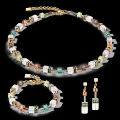 GeoCUBE® Iconic Nature earrings brown-white