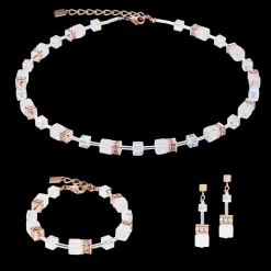 GeoCUBE® Iconic Nature necklace rosegold white