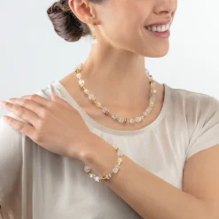 GeoCUBE® Iconic Nature necklace gold white