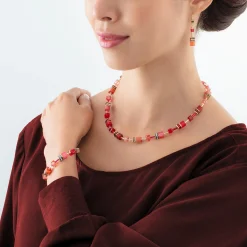 GeoCUBE® Iconic necklace gold red