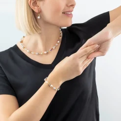 GeoCUBE® Iconic Pearl Mix earrings gold-white