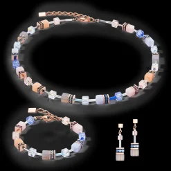 GeoCUBE® Iconic Precious bracelet light blue-beige