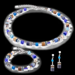 GeoCUBE® Iconic Precious earrings blue-brown