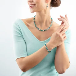 GeoCUBE® Iconic Precious necklace silver-green