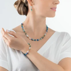 GeoCUBE® Iconic Precious necklace green-turquoise