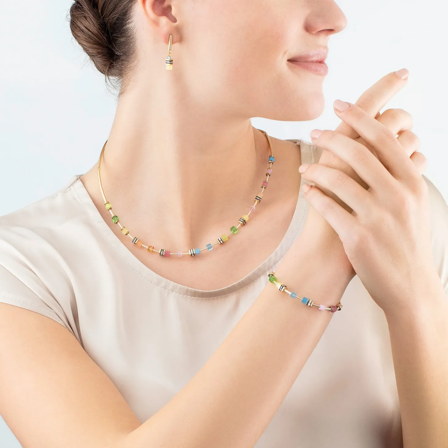 GeoCUBE® Lite Mini Necklace Rainbow