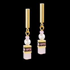 GeoCUBE® Mini Fusion Pearls Earrings gold-rose
