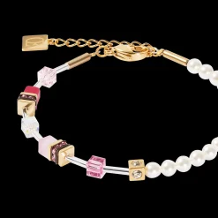 GeoCUBE® Mini Fusion Pearls Bracelet gold-rose