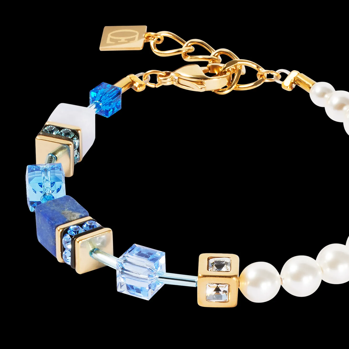 GeoCUBE® Precious Fusion Pearls bracelet blue