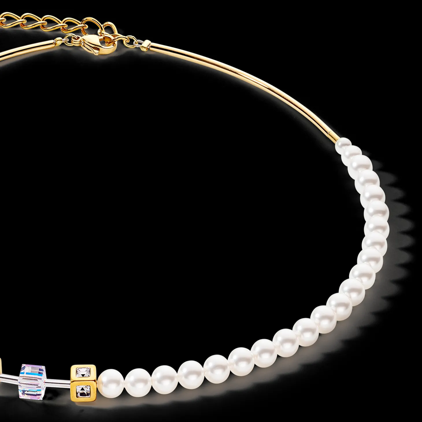 GeoCUBE® Precious Fusion Pearls necklace multicolour pastel