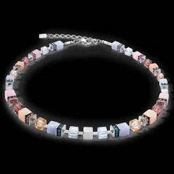 GeoCUBE® Precious Statement necklace silver-pastel