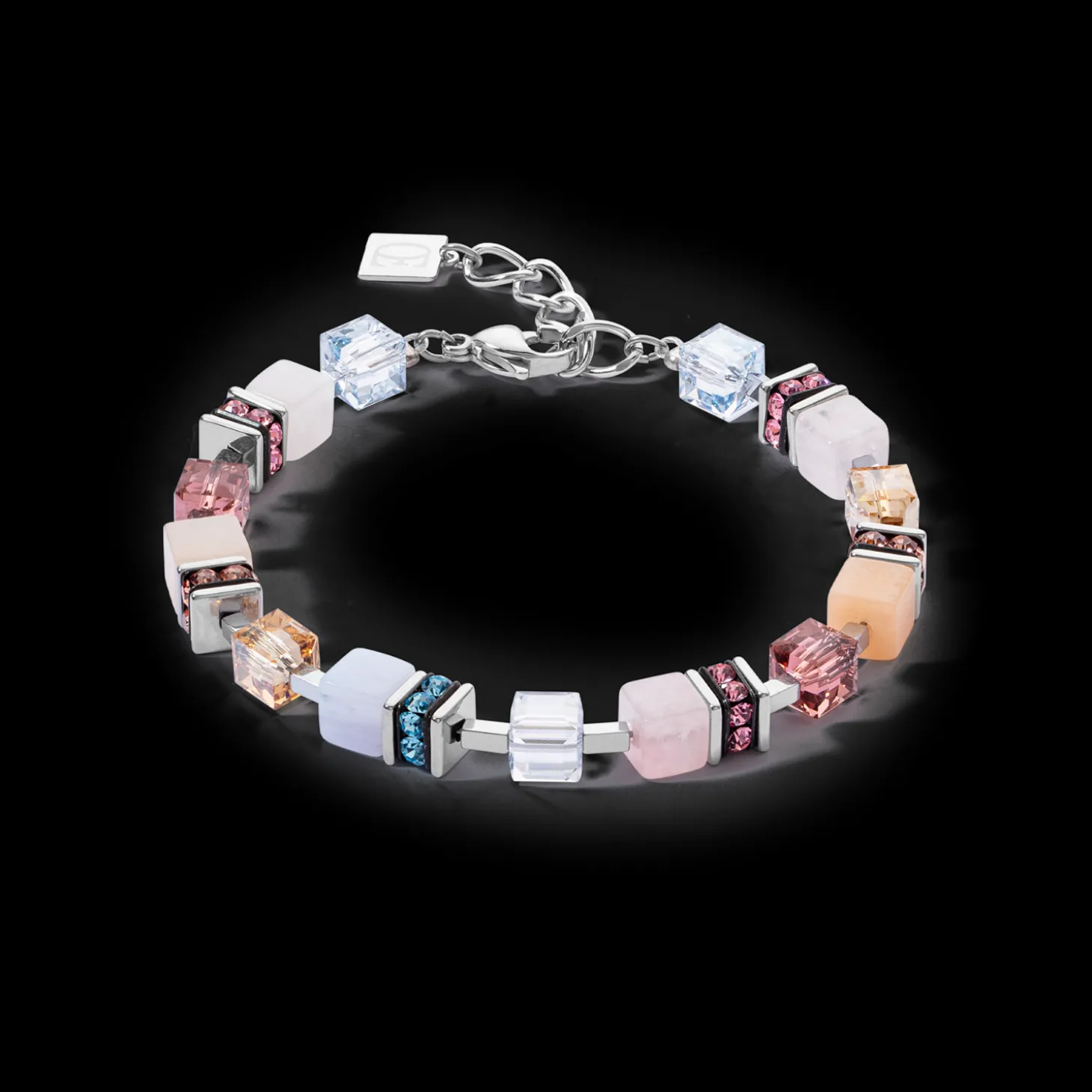 GeoCUBE® Precious Statement bracelet silver-pastel