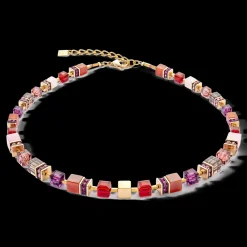 GeoCUBE® Precious statement necklace gold-red