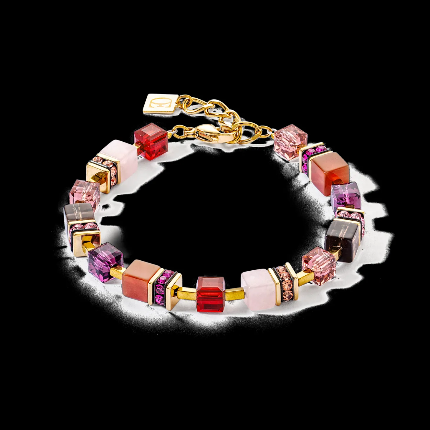GeoCUBE® Precious statement bracelet gold-red