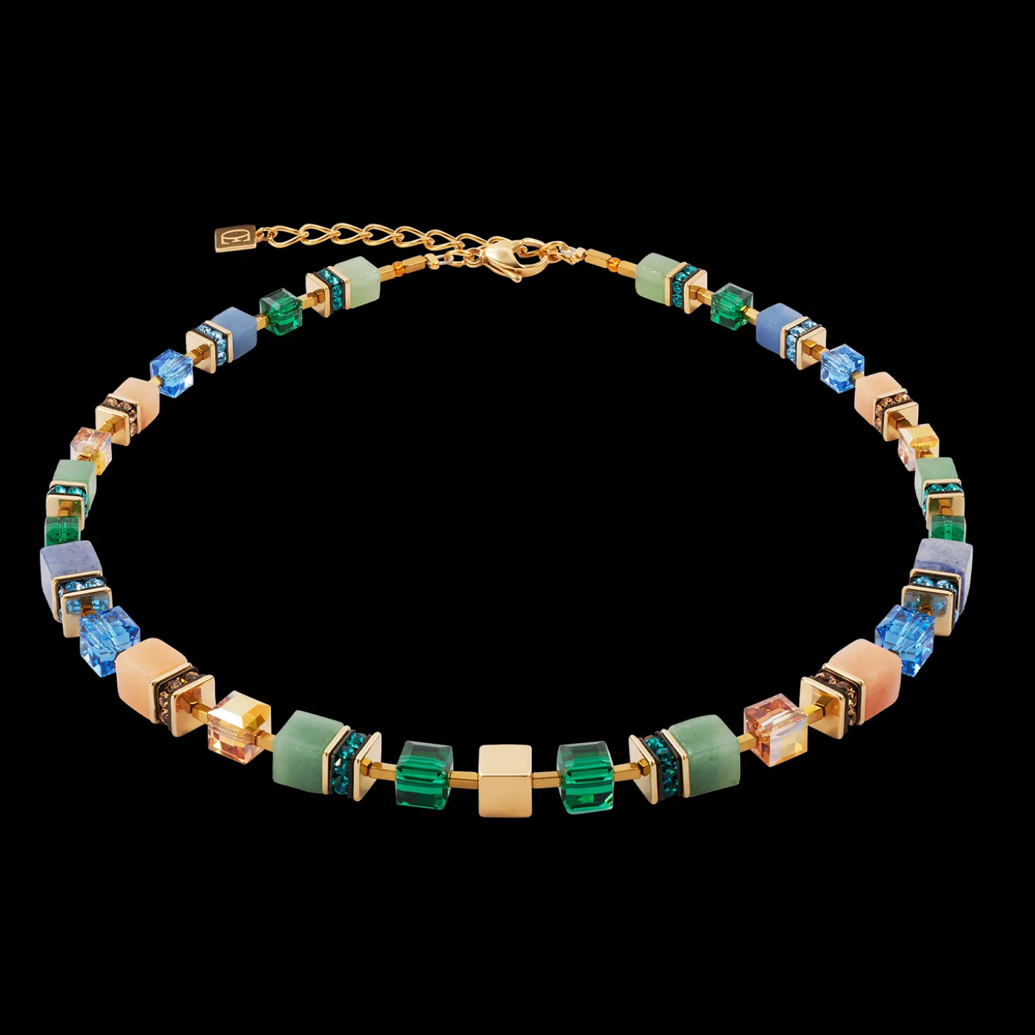 GeoCUBE® Precious Statement necklace gold-spring
