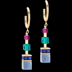 GeoCUBE® Precious Statement earrings gold-multicolour