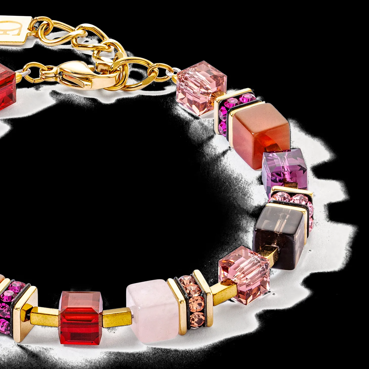 GeoCUBE® Precious statement bracelet gold-red