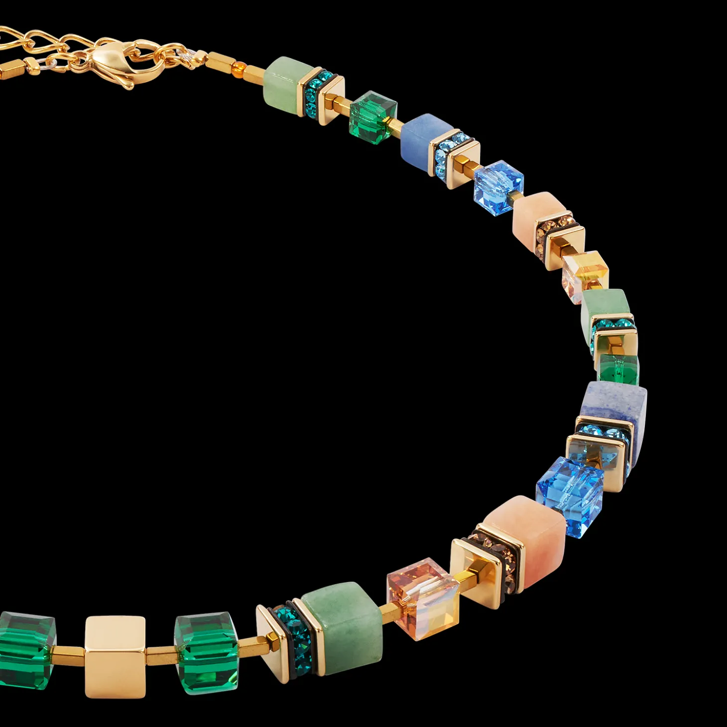 GeoCUBE® Precious Statement necklace gold-spring
