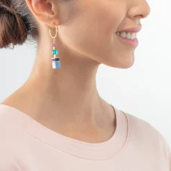 GeoCUBE® Precious Statement earrings gold-multicolour
