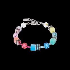 Gift Set Watch Iconic Cube Turquoise Glaze silver & GeoCUBE® Iconic Bracelet Magic silver