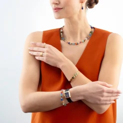 Gift Set Watch Iconic Spikes Midnight Blue Gold & GeoCUBE® Iconic Precious bracelet multicolour motion