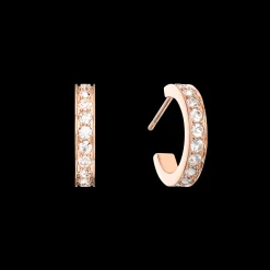 Hoop earrings 15 stainless steel & crystals rose gold crystal