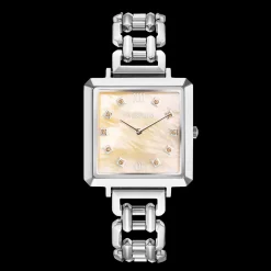 Iconic Cube Statement watch Apricot Crush Silver