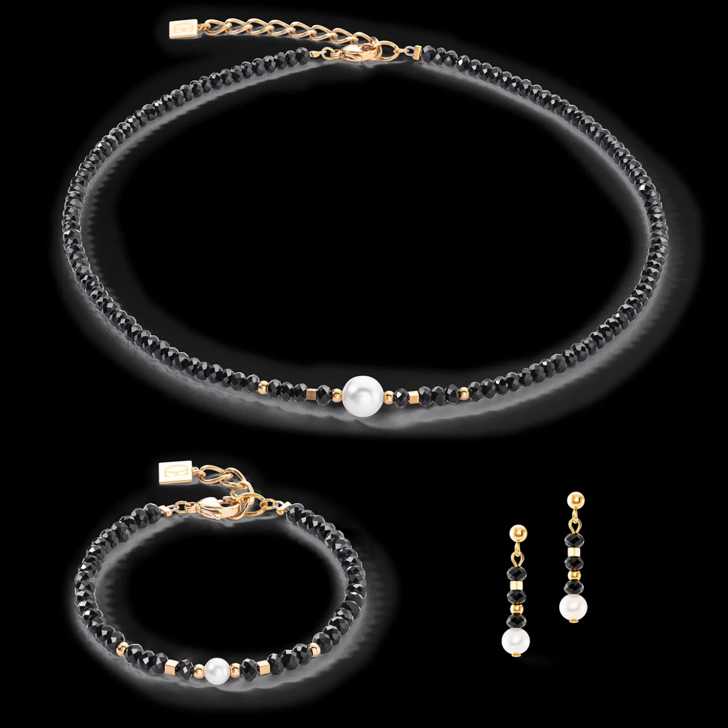 Mystic Pearl bracelet gold-black