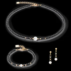 Mystic Pearl necklace gold-black