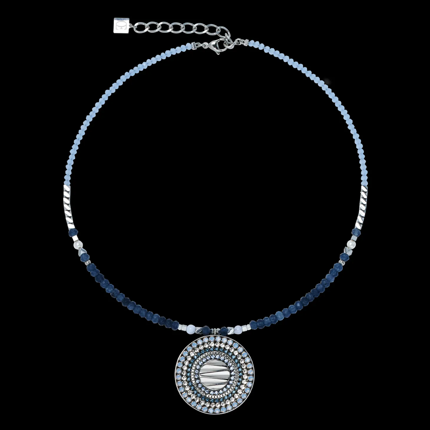 Necklace Amulet Modern Future silver-blue