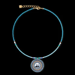 Necklace amulet Ocean Vibes turquoise gold